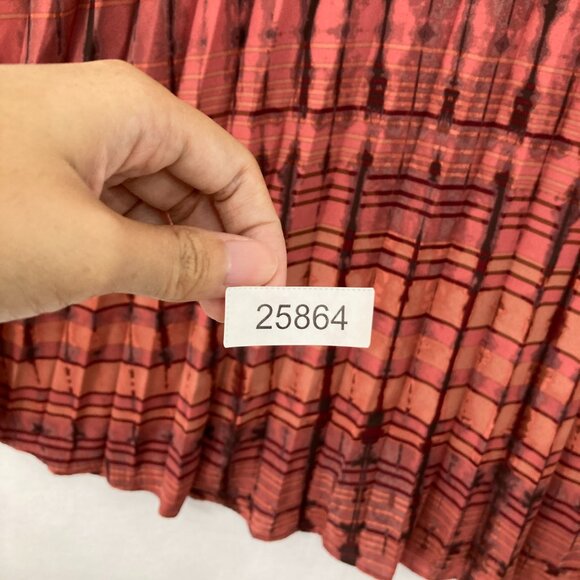 Lisa Rinna size 1X Red Black Abstract Print Soft Flowy Side Zip Midi Skirt - Picture 11 of 11